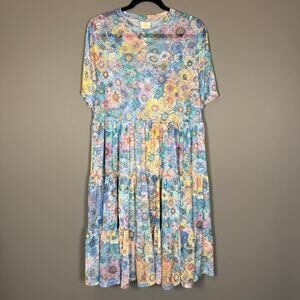 NWT Johnny Was Babydoll Dress - floral Mesh Fairy Whimsical Midi Daisy size L